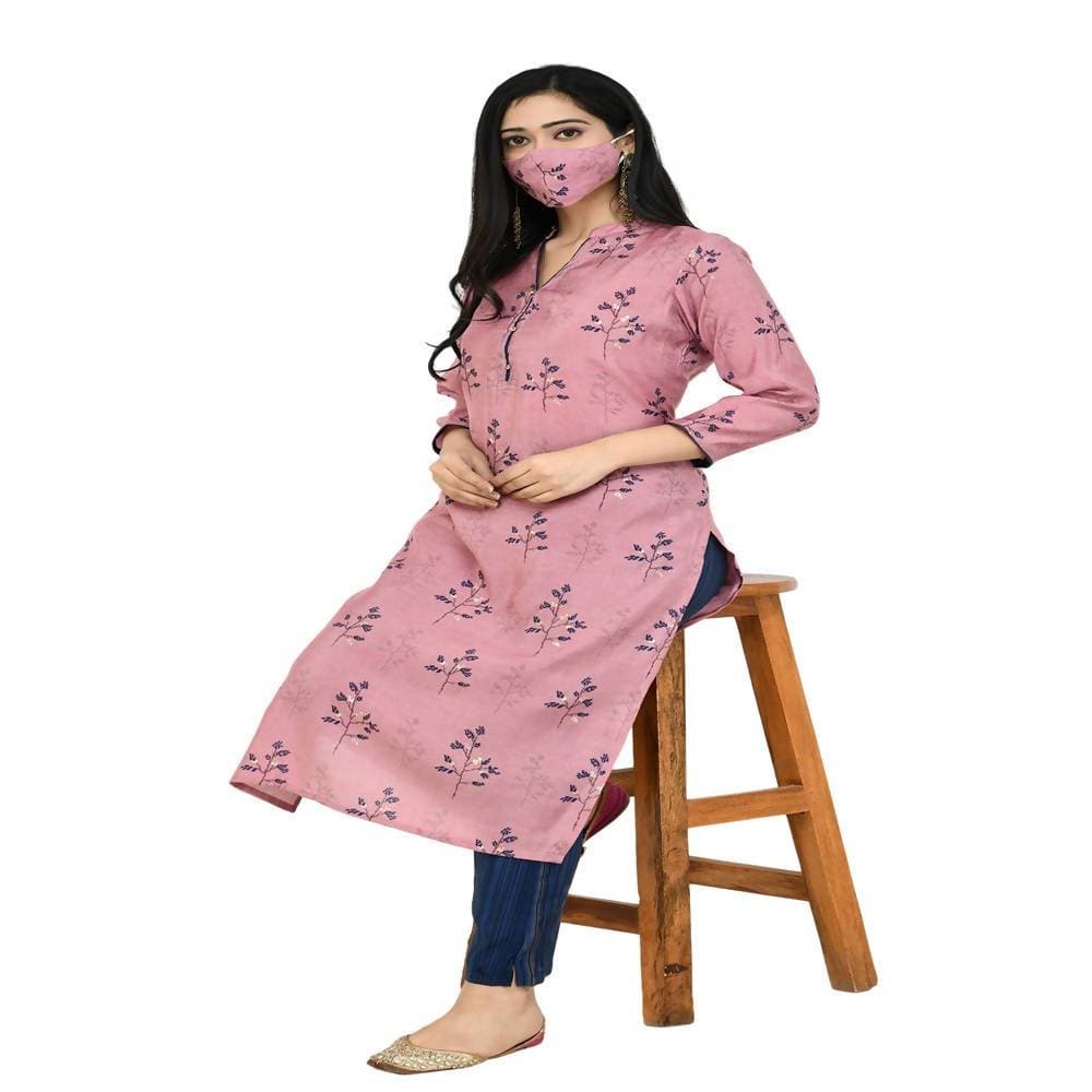 Lagi Women's Pink Printed Straight Kurta & Pant (MC41B) | Grab2Buy