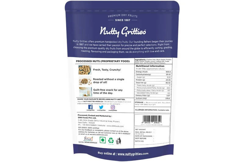 Nutty Gritties Southern Pepper Cashew Nuts | Grab2Buy