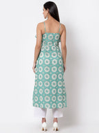 Myshka Women's Blue cotton Printed Sleeveless S Casual Dress | Grab2Buy