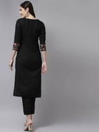 Yufta Women Black Ethnic Motifs Printed Paneled Kurta with Trouser | Grab2Buy