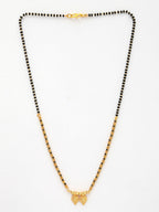 NVR Women's Set of 5 Gold-Polished Black Beaded Mangalsutra