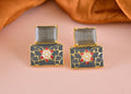 Joban Fashion Women Brass Grey Onyx Earrings | Grab2Buy