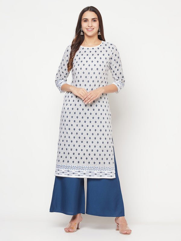 Aniyah Rayon Flared Slip-On Blue Palazzo | Grab2Buy