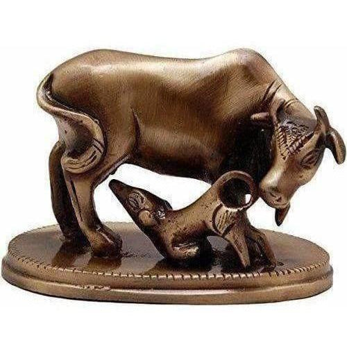 Kamdhenu Cow & Calf Brass Showpiece | Grab2Buy
