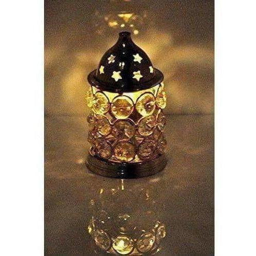 Brass Akhand Diya -Diamond Crystal Deepak - Oil Lamp | Grab2Buy