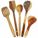 Wooden Cooking Spoon Set For Non Stick - Spatulas,Ladles & Dining Table - Kitchen Tools | Grab2Buy