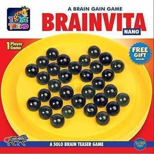 TOYZTREND Mind Challenging and Brain Development Brainvita Mini for Kids with 33 Glass Marbles | Grab2Buy