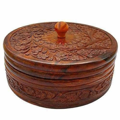 Handcrafted Wooden Box Pot Serving Bowl with Lid | Grab2Buy