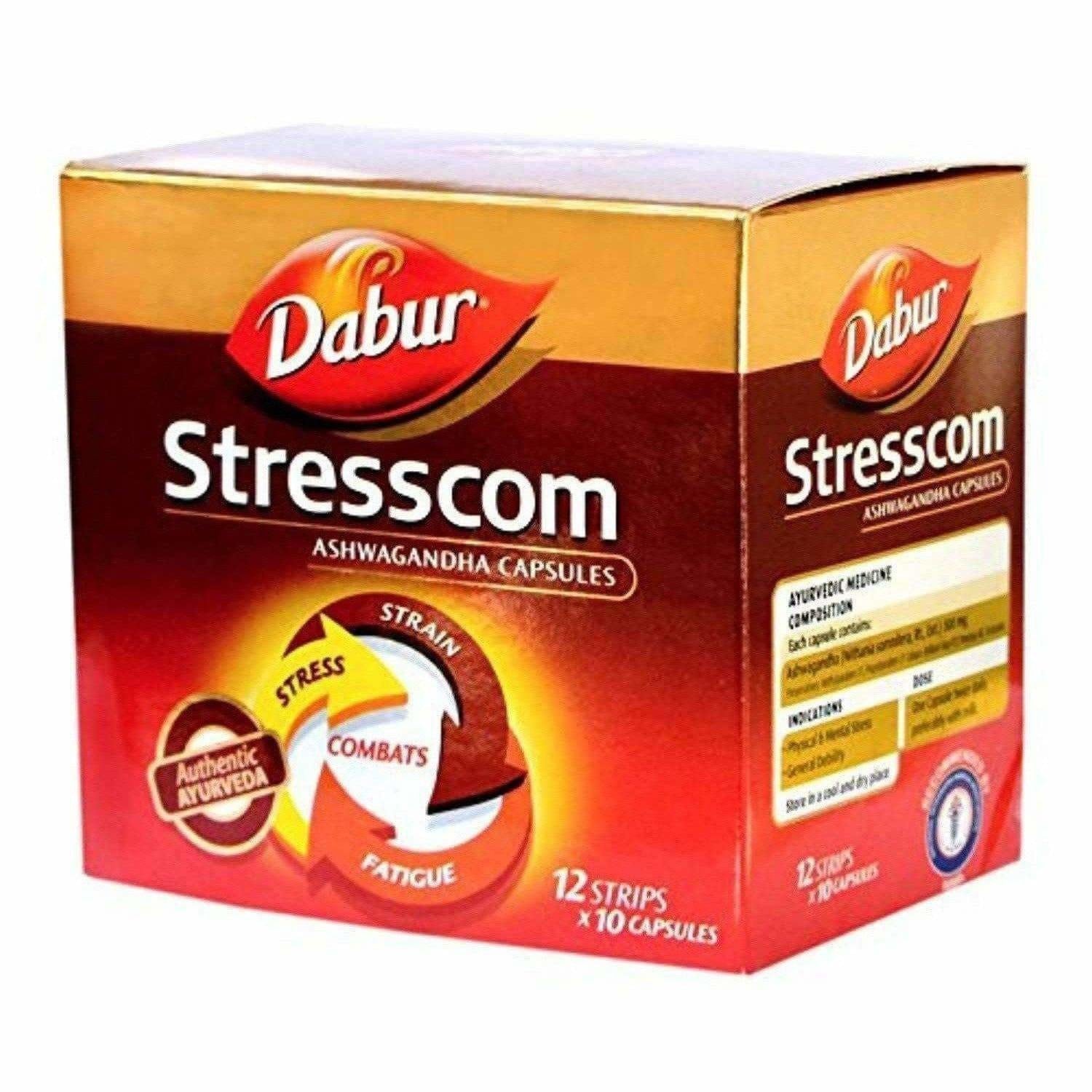Dabur Stresscom Ashwagandha 12 Strips X 10 Capsules | Grab2Buy