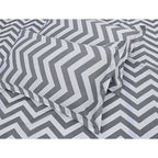 Cotton Double Bedsheet with 2 Pillow Covers - Modern White and Grey