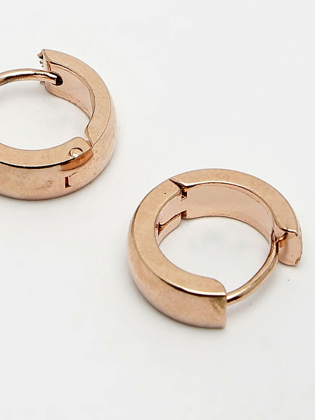 NVR Men's Rose Gold Stainless Steel Hoop Earrings | Grab2Buy