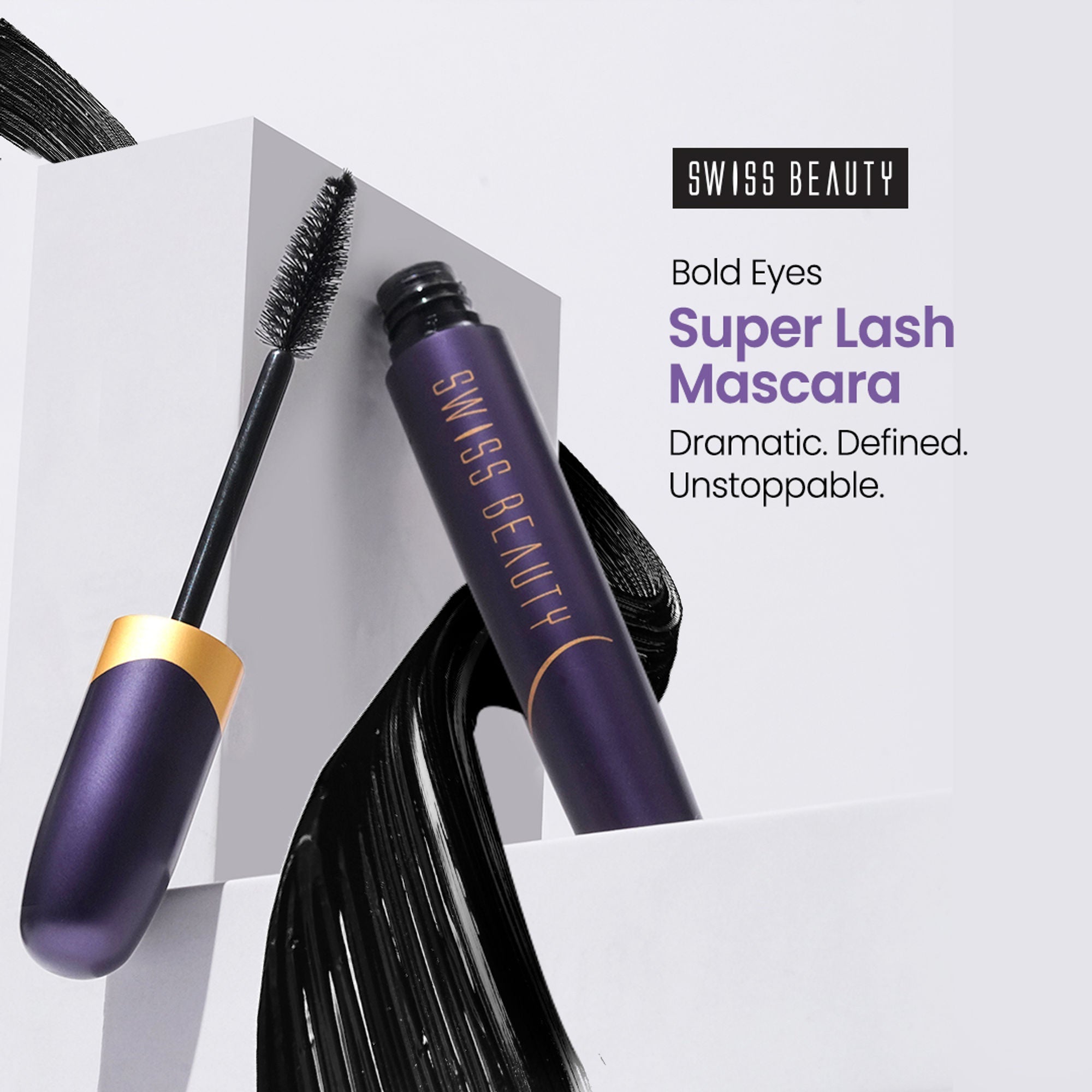 Swiss Beauty Bold Eyes Super Lash Mascara Waterproof - Black | Grab2Buy