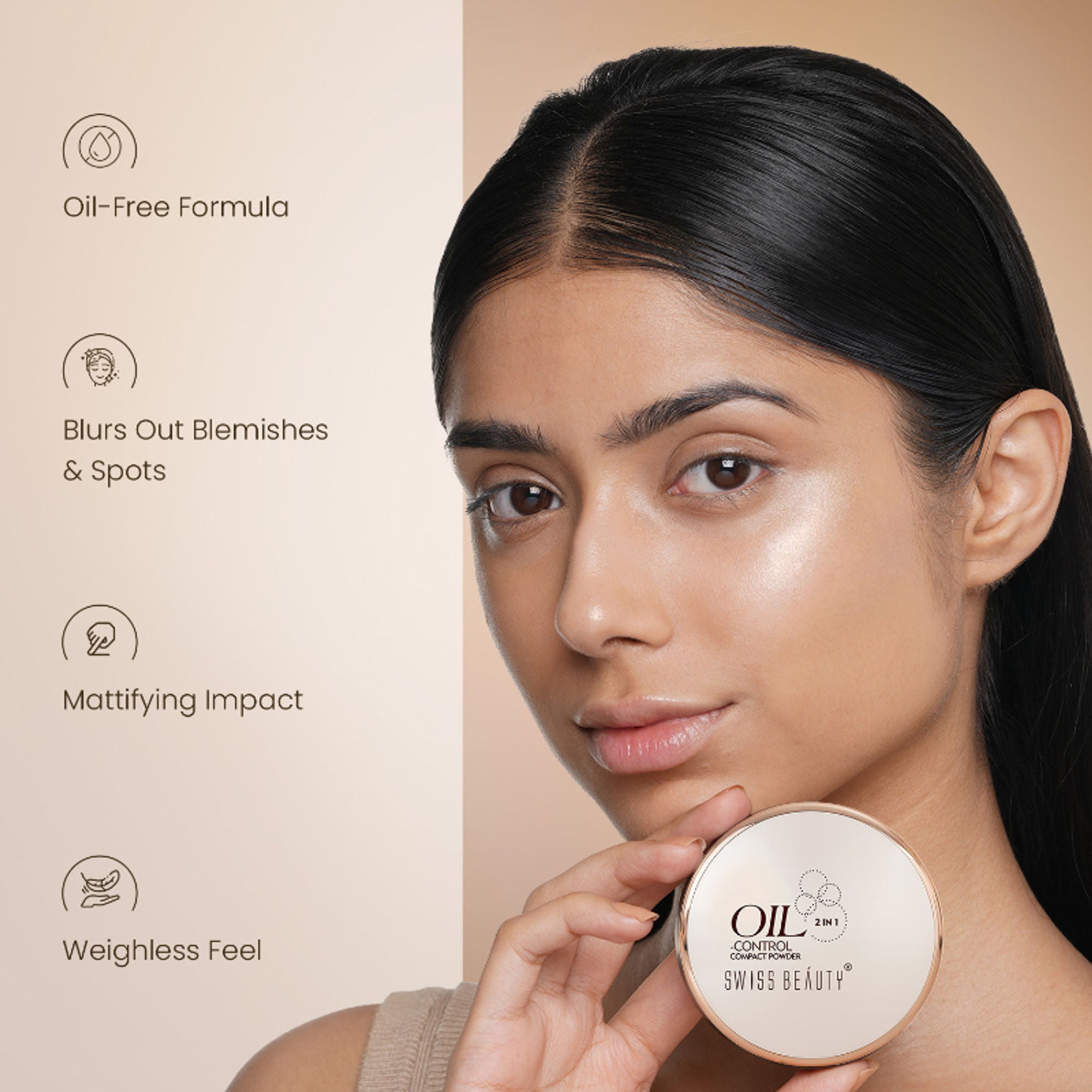 Swiss Beauty Oil Control Compact Powder - 04 Skin Beige | Grab2Buy