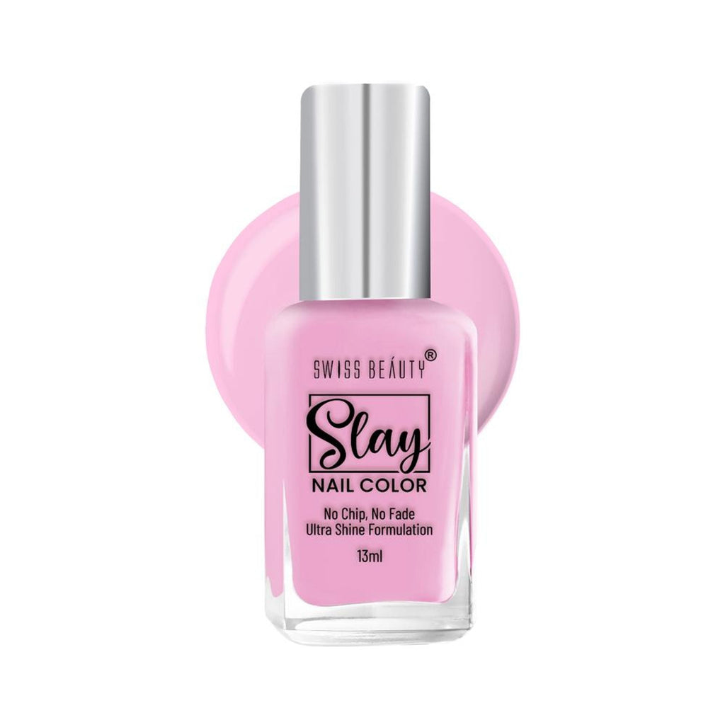 Swiss Beauty Slay Nail Color Ultra Shine Formulation - 03 Dreamy Pink | Grab2Buy