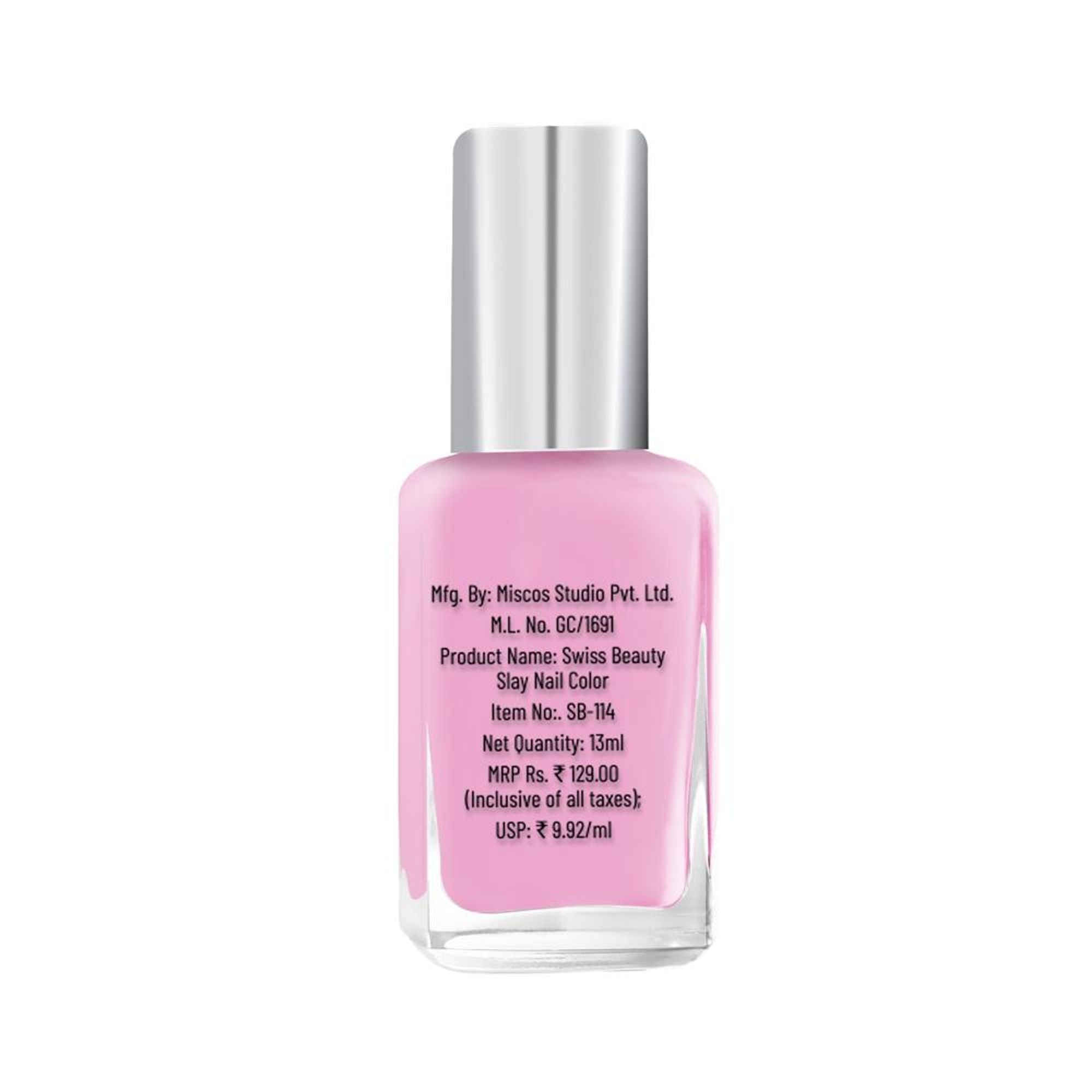 Swiss Beauty Slay Nail Color Ultra Shine Formulation - 03 Dreamy Pink | Grab2Buy