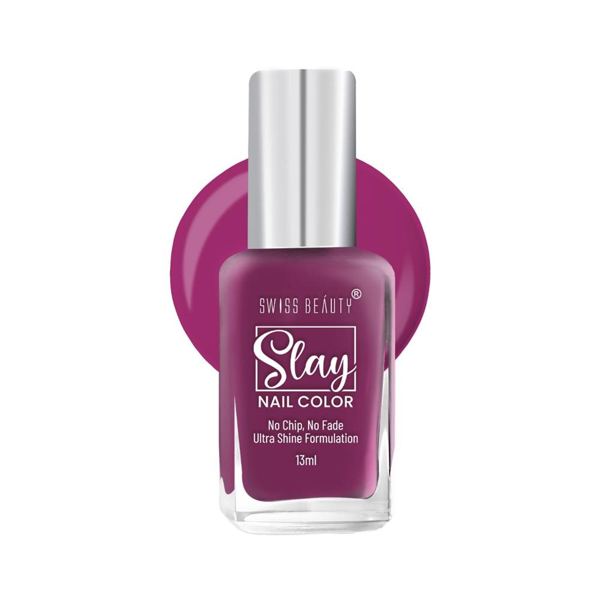 Swiss Beauty Slay Nail Color Ultra Shine Formulation - 12 Ruspberry | Grab2Buy