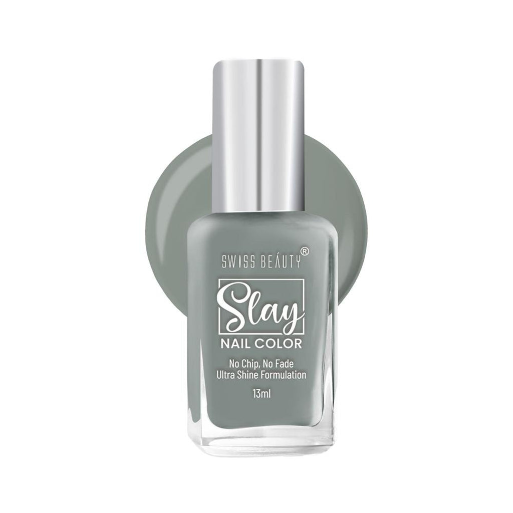 Swiss Beauty Slay Nail Color Ultra Shine Formulation - 26 Grey Stone | Grab2Buy