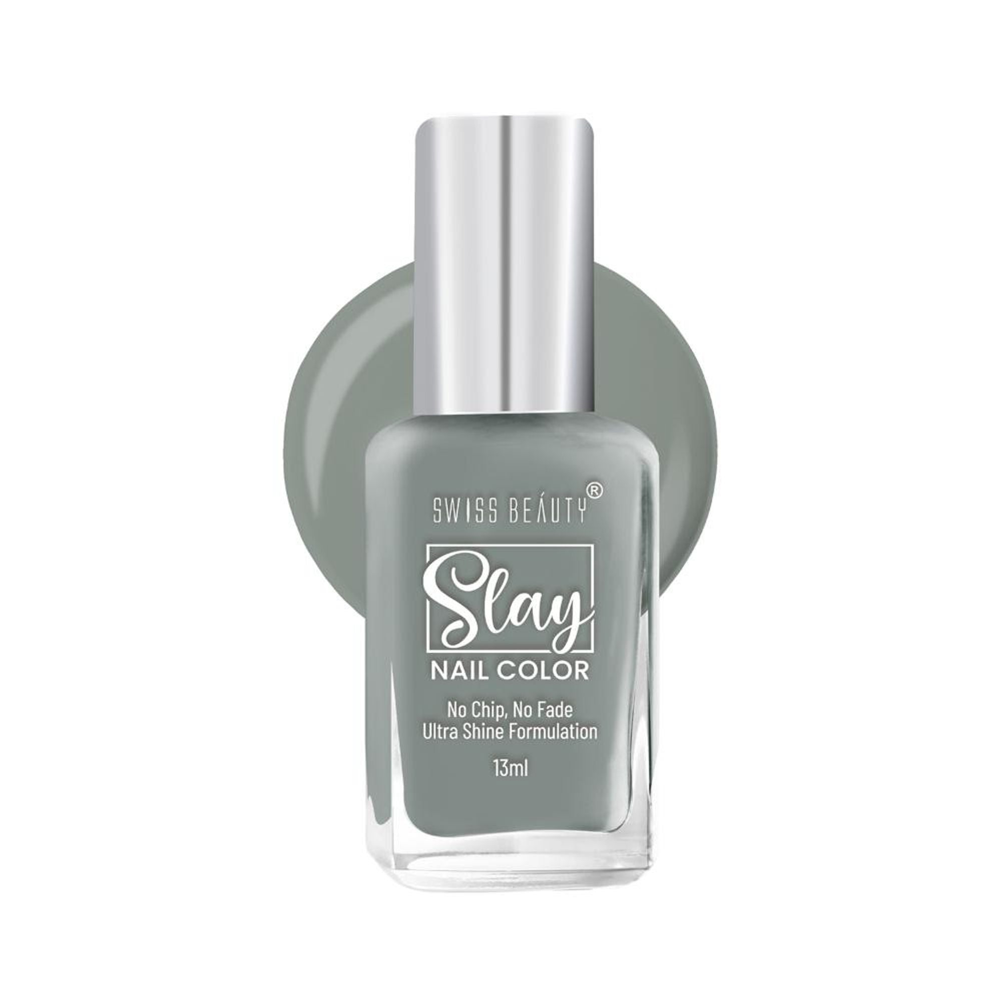 Swiss Beauty Slay Nail Color Ultra Shine Formulation - 26 Grey Stone | Grab2Buy