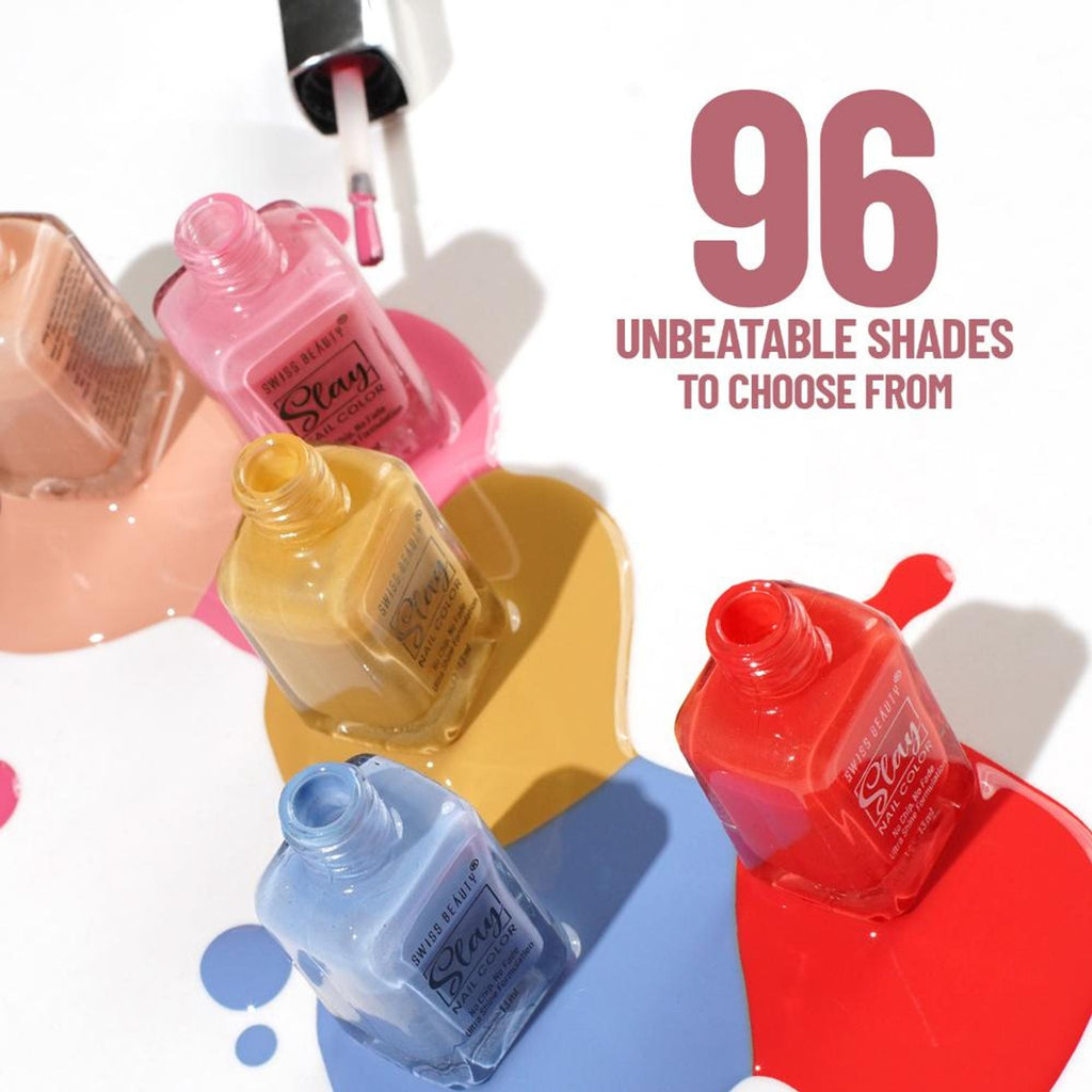 Swiss Beauty Slay Nail Color Ultra Shine Formulation - 26 Grey Stone | Grab2Buy