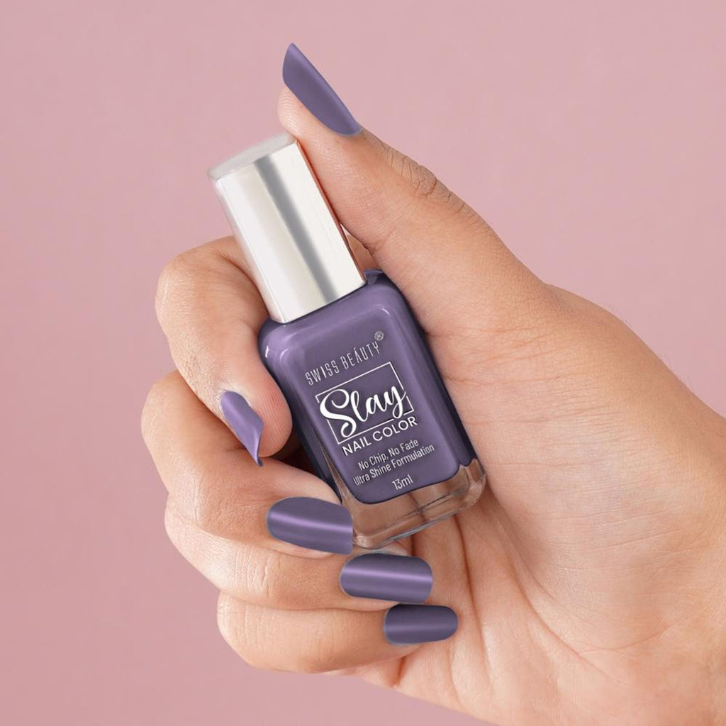 Swiss Beauty Slay Nail Color Ultra Shine Formulation - 40 Grape | Grab2Buy
