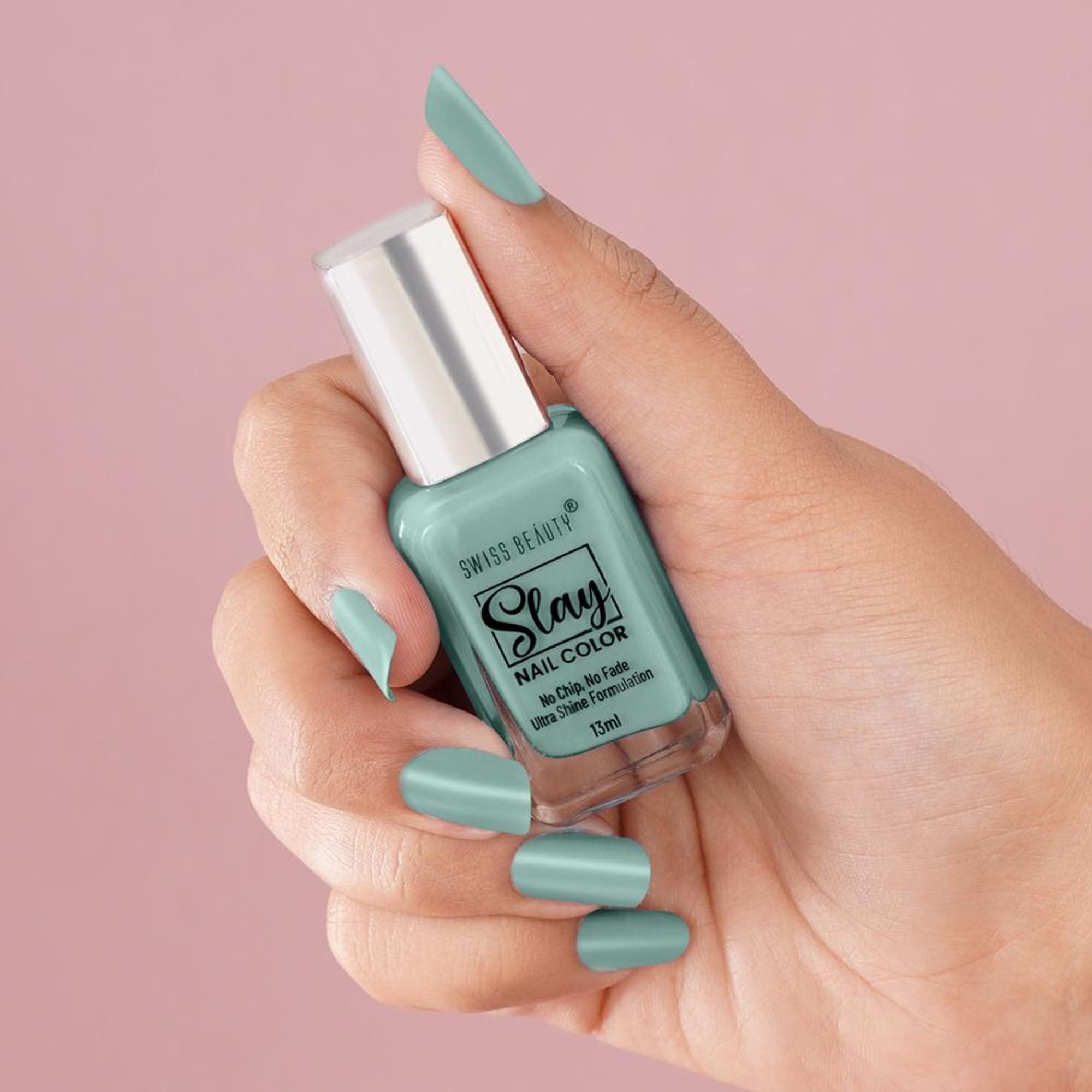Swiss Beauty Slay Nail Color Ultra Shine Formulation - 43 Tropical Green | Grab2Buy