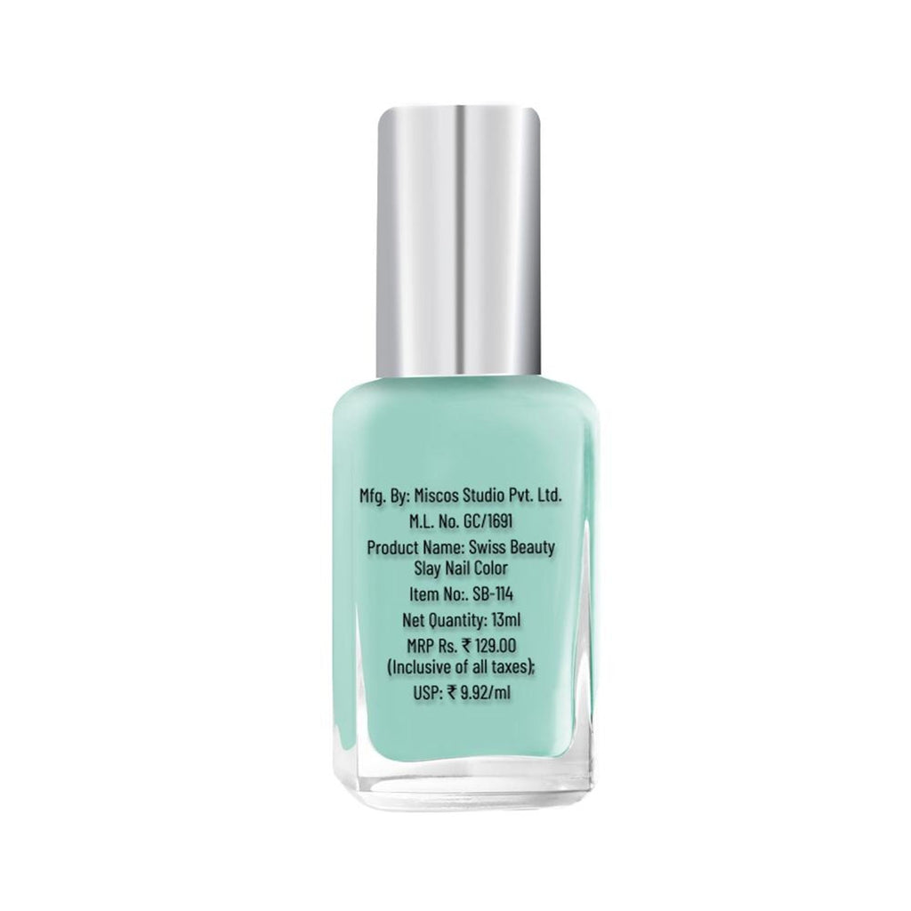 Swiss Beauty Slay Nail Color Ultra Shine Formulation - 43 Tropical Green | Grab2Buy