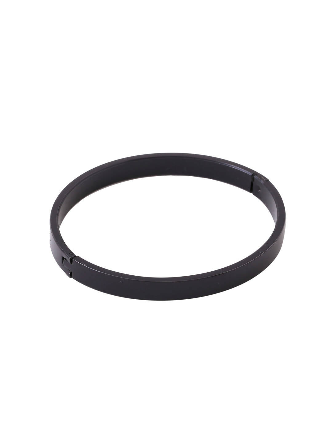 NVR Men's Black Metal Interlock Kada Bracelet | Grab2Buy