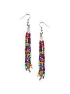 Cardinal Red & Green Beaded Multistring Necklace & Earrings Set | Grab2Buy