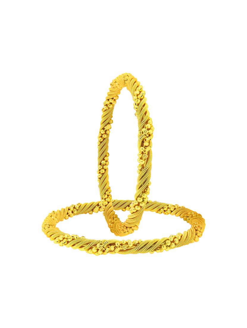 Gold-Polished Alloy Golden Wire Design Bangle Set - The Pari | Grab2Buy