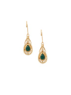 Shoshaa Green Gold-Polished Handcrafted Classic Drop Earrings | Grab2Buy