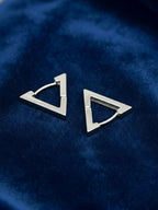 NVR Men's Silver Plated Geomatric Shaped Stud Earrings | Grab2Buy