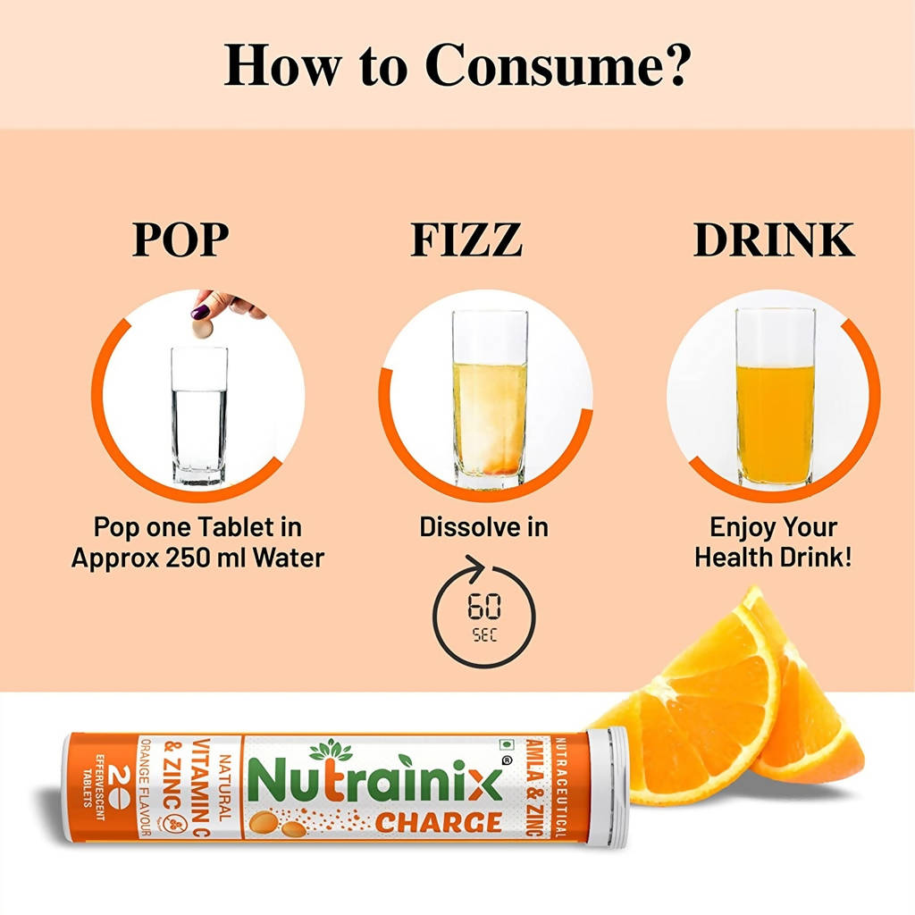 Nutrainix Charge Natural Vitamin C & Zinc Tablets | Grab2Buy