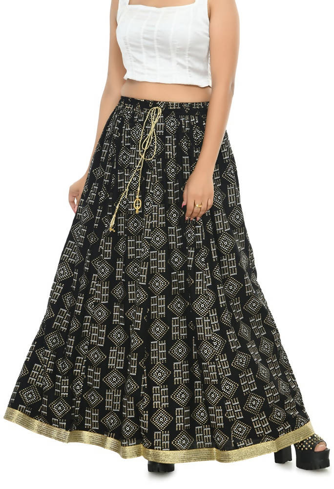 Mominos Fashion Moeza Cotton Black Printed Lehenga (Lancha) | Grab2Buy