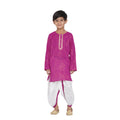 Little Bansi Boys Golden Striped Kurta and Dhoti - Purple and Cream | Grab2Buy
