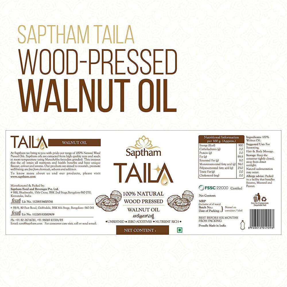 Saptham Taila 100% Wood Pressed Walnut Oil | Grab2Buy
