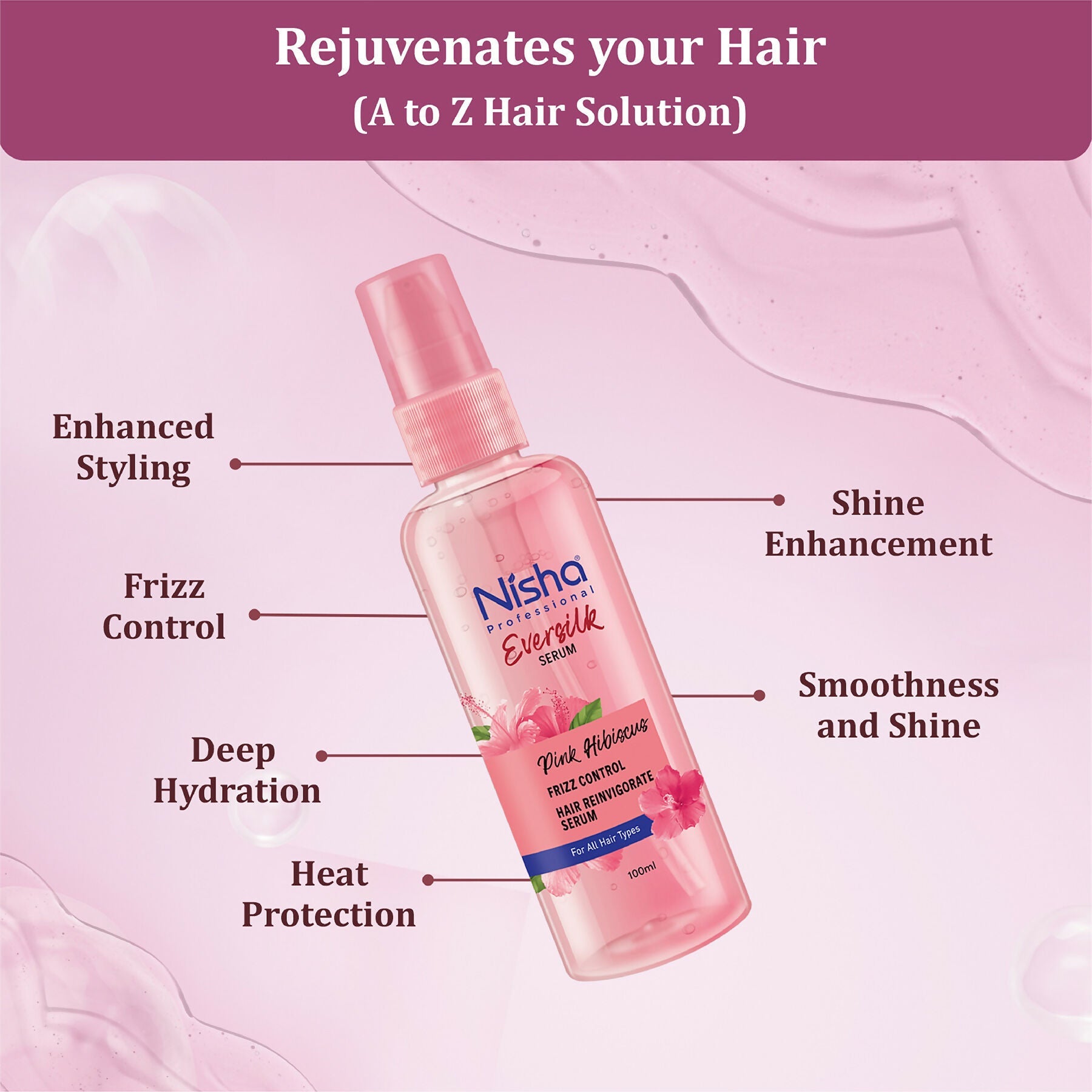 Nisha Hair Serum Eversilk Pink Hibiscus Serum | Grab2Buy