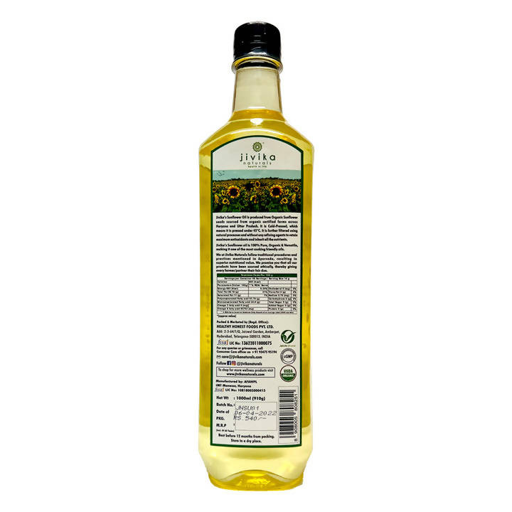 Jivika Naturals Cold Pressed Organic Sunflower Oil | Grab2Buy