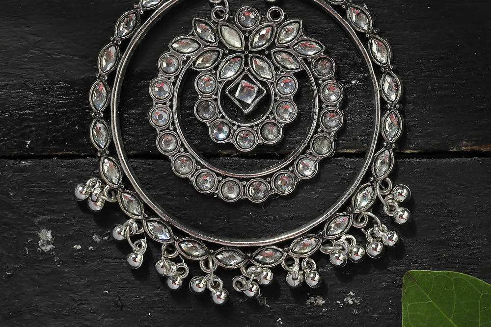 Mominos Fashion Johar Kamal Women's White Kundan Circles Earrings | Grab2Buy