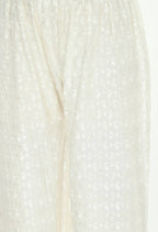 Mominos Fashion Moeza Reyon Cotton Off White Color Chikan Work Palazzo | Grab2Buy