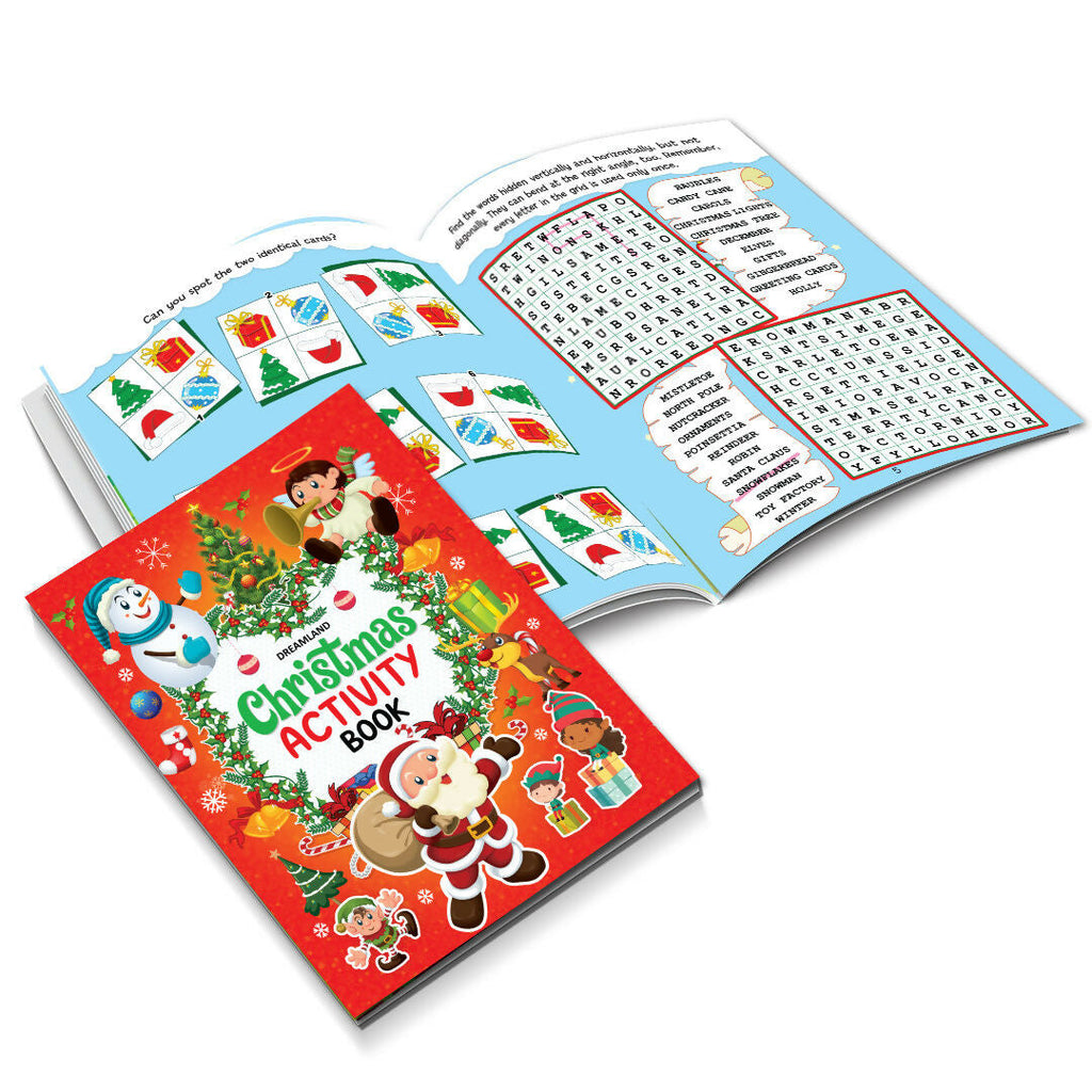 Dreamland Publications Christmas Activity Book for Kids – Fun Puzzles, Coloring, Mazes & More | Ages 4–8 | Grab2Buy