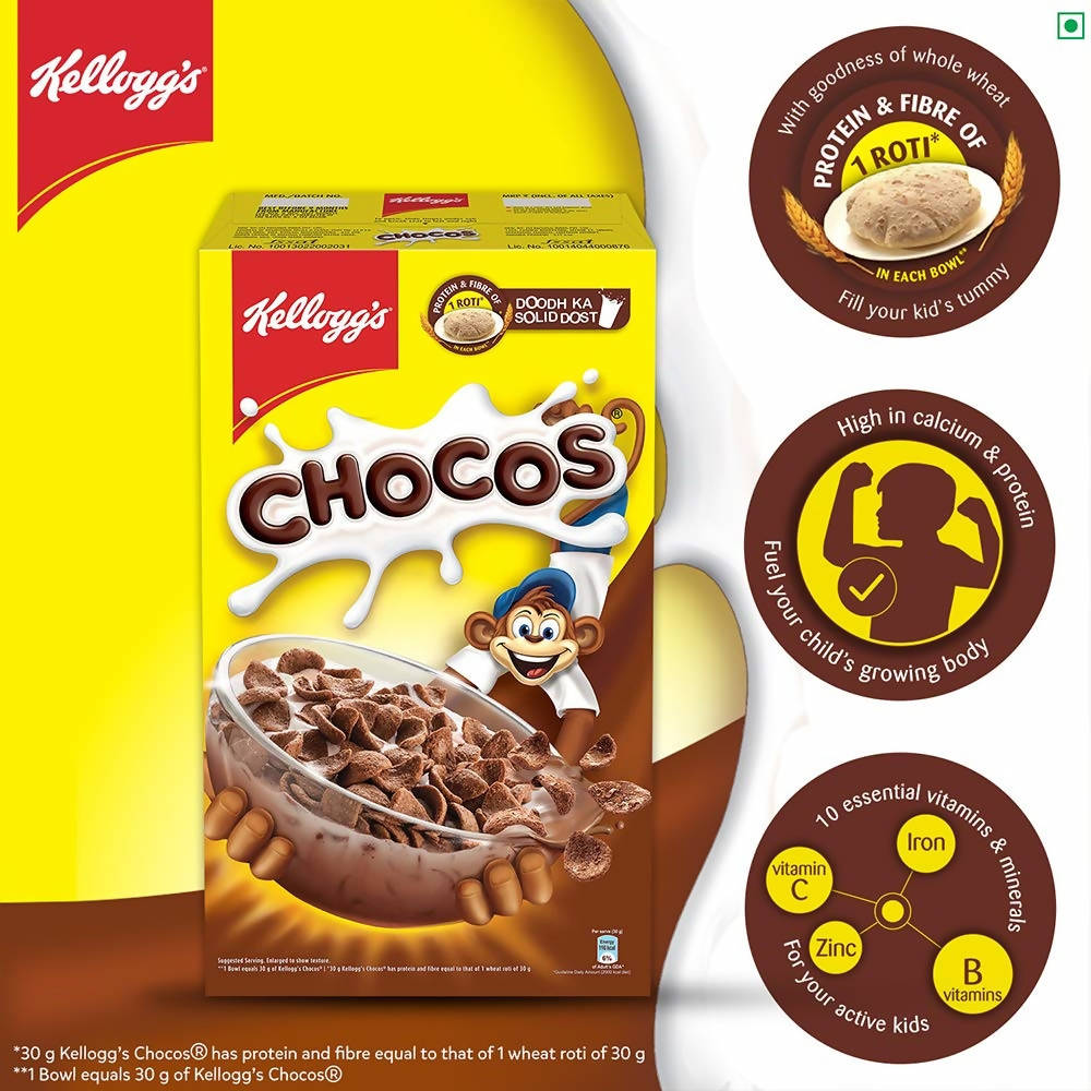 Kellogg's Chocos For Kids, Multigrain Energy, More Chocolatey, Kids Breakfast Cereal | Grab2Buy