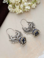 trueBrowns Silver Tone Peacock Jhumka Earrings | Grab2Buy