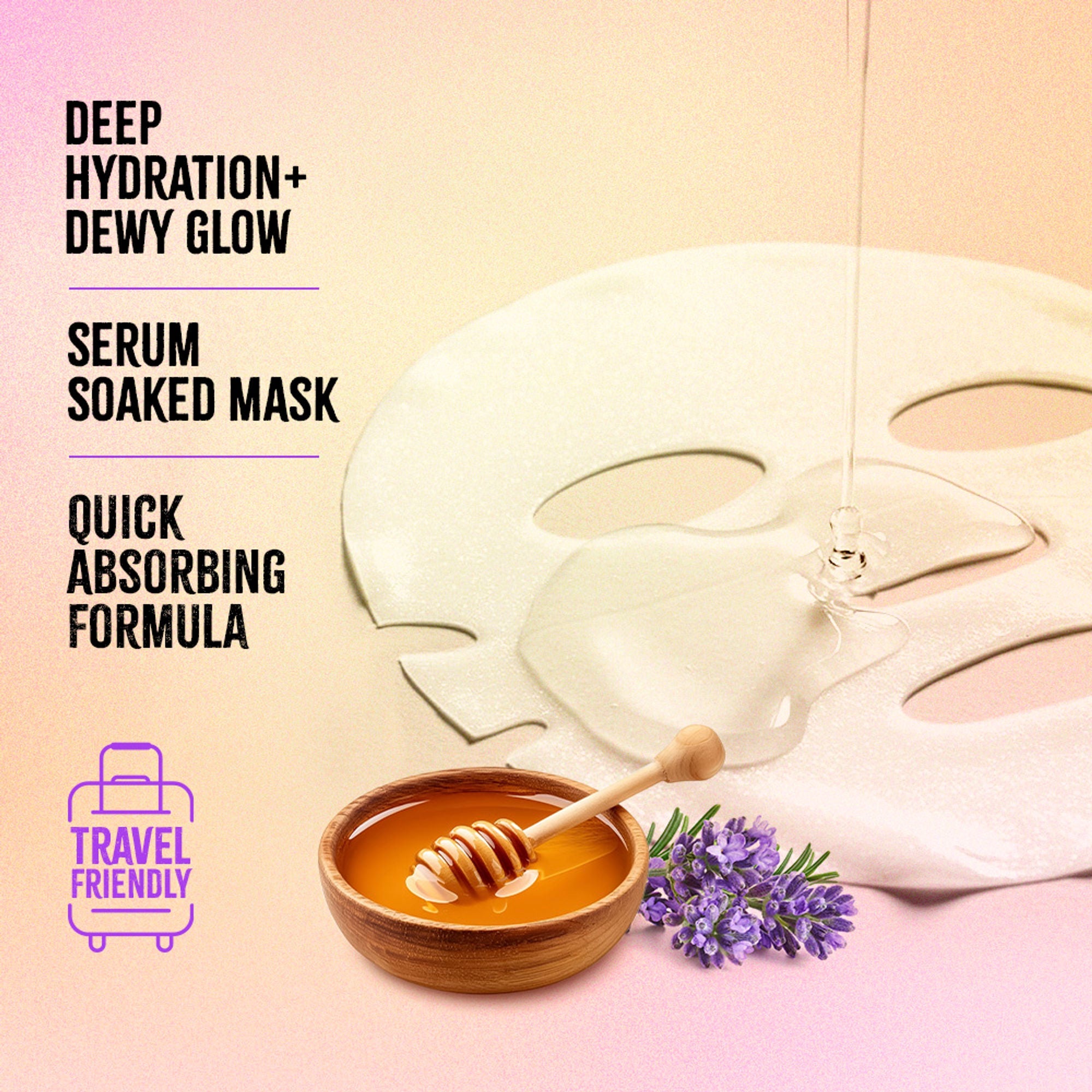 Nykaa Green Tea + Aloe Vera Sheet Mask For Hydrated Skin - Formulated in Korea - For All Skin Types - Honey + Lavender