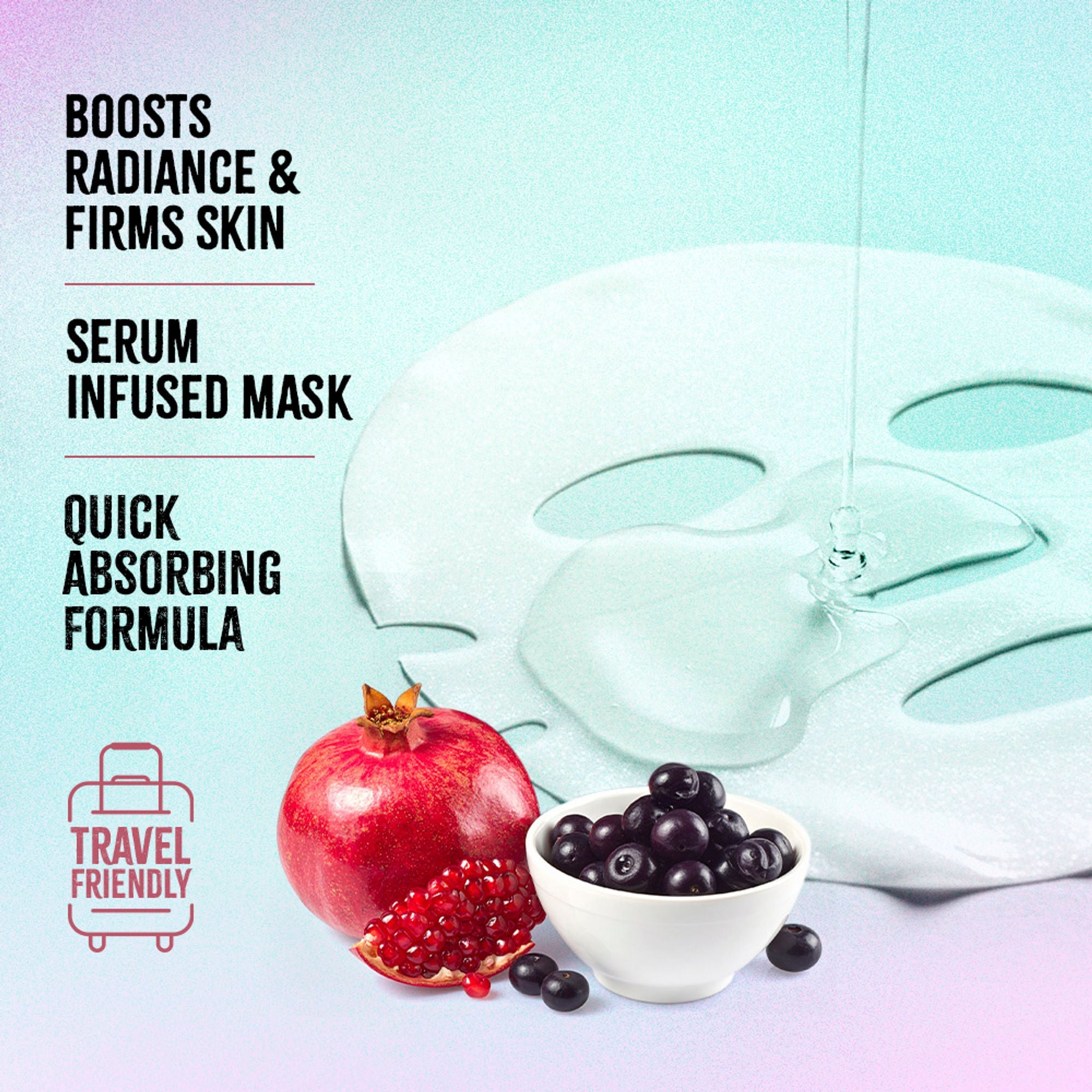 Nykaa Green Tea + Aloe Vera Sheet Mask For Hydrated Skin - Formulated in Korea - For All Skin Types - Acai Berry + Pomegranate