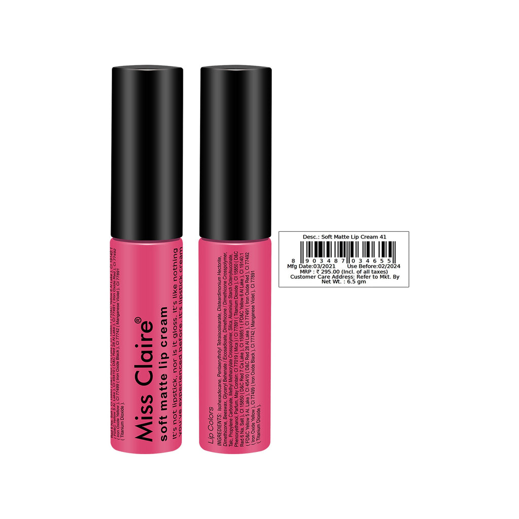 Miss Claire Soft Matte Lip Cream - 41 | Grab2Buy