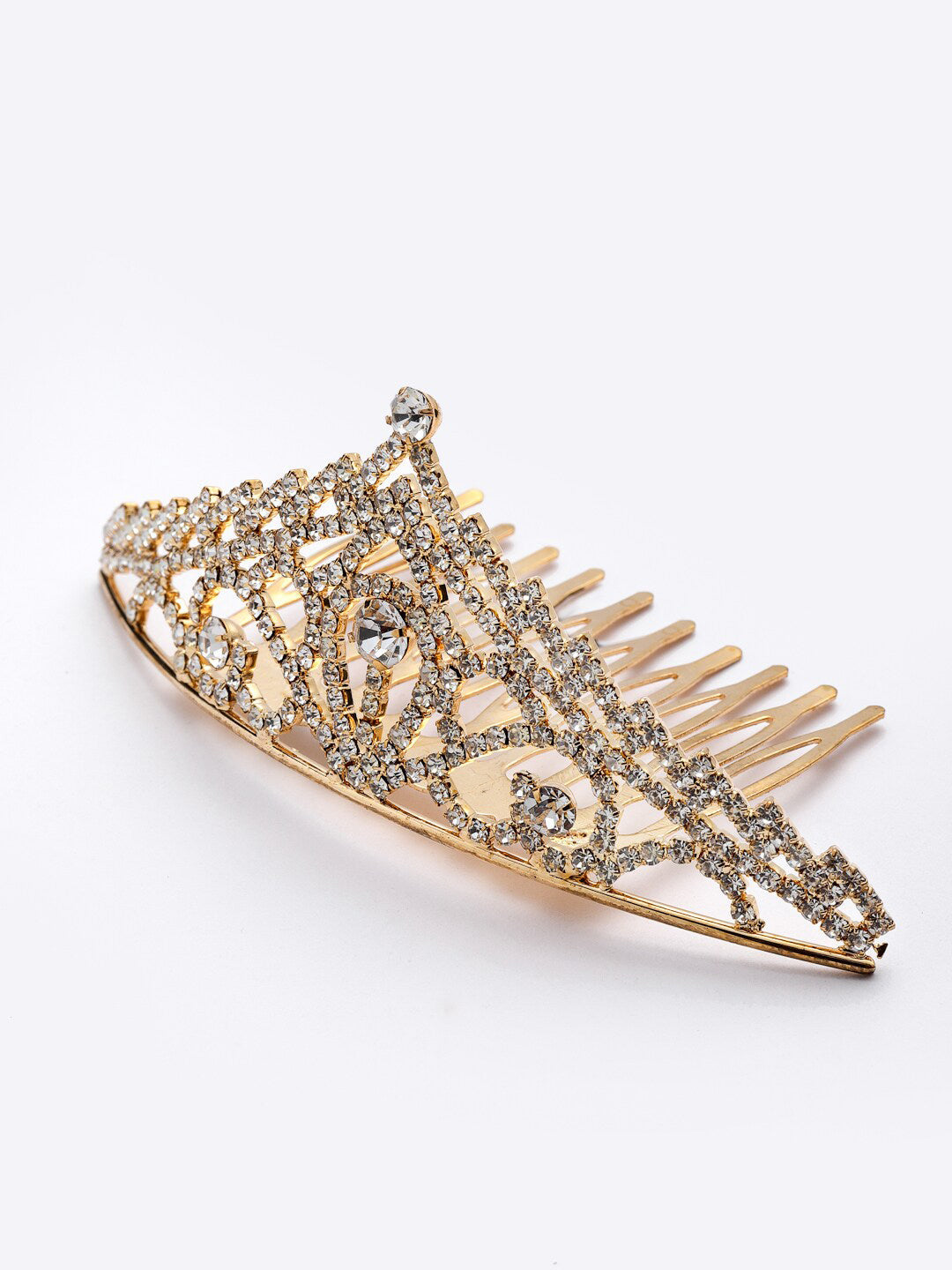Panash Gold-Toned & White Embellished Comb Pin | Grab2Buy