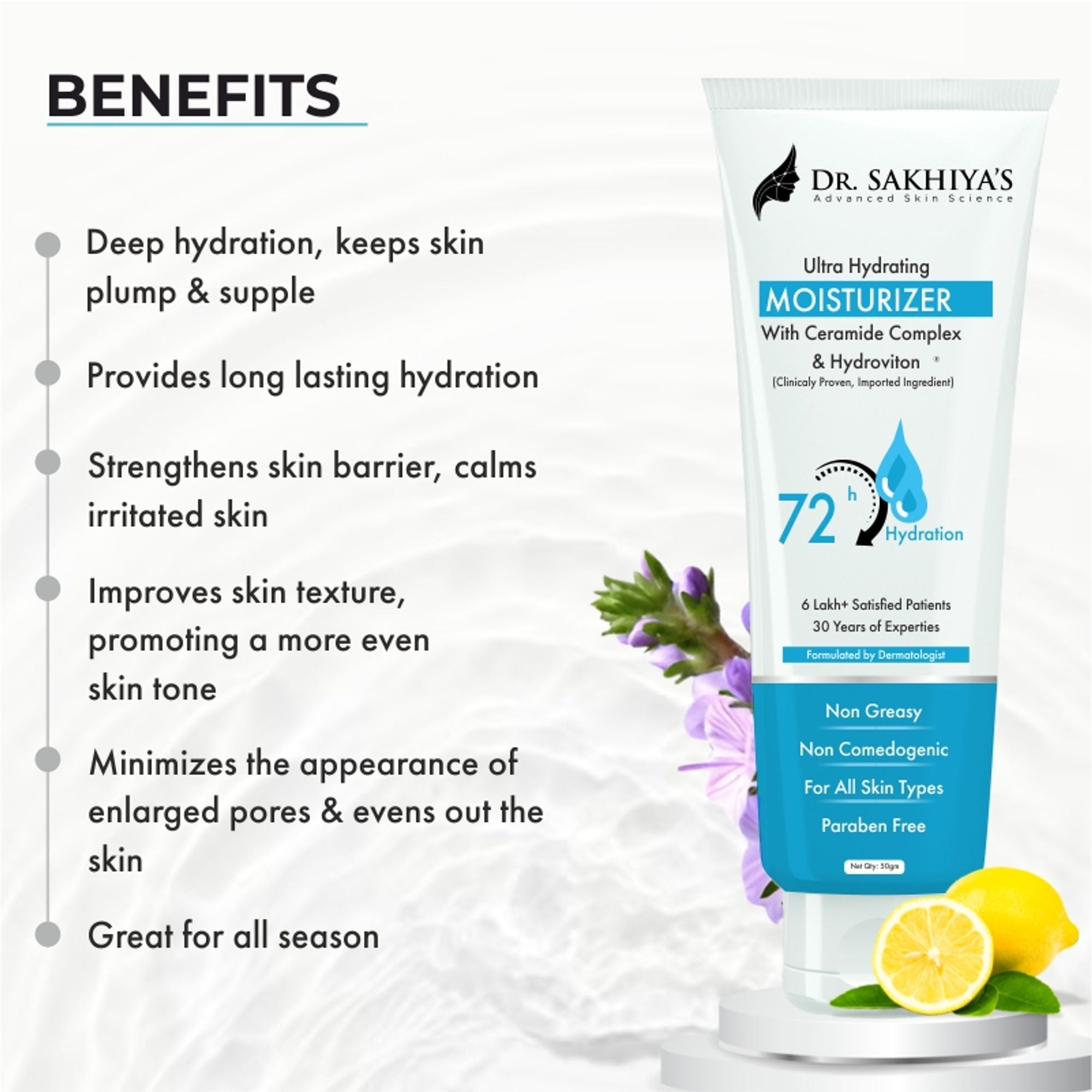 Dr.Sakhiya Ultra Hydrating Face Moisturizer Lightweight Daily Hydration for All Skin Types | Grab2Buy