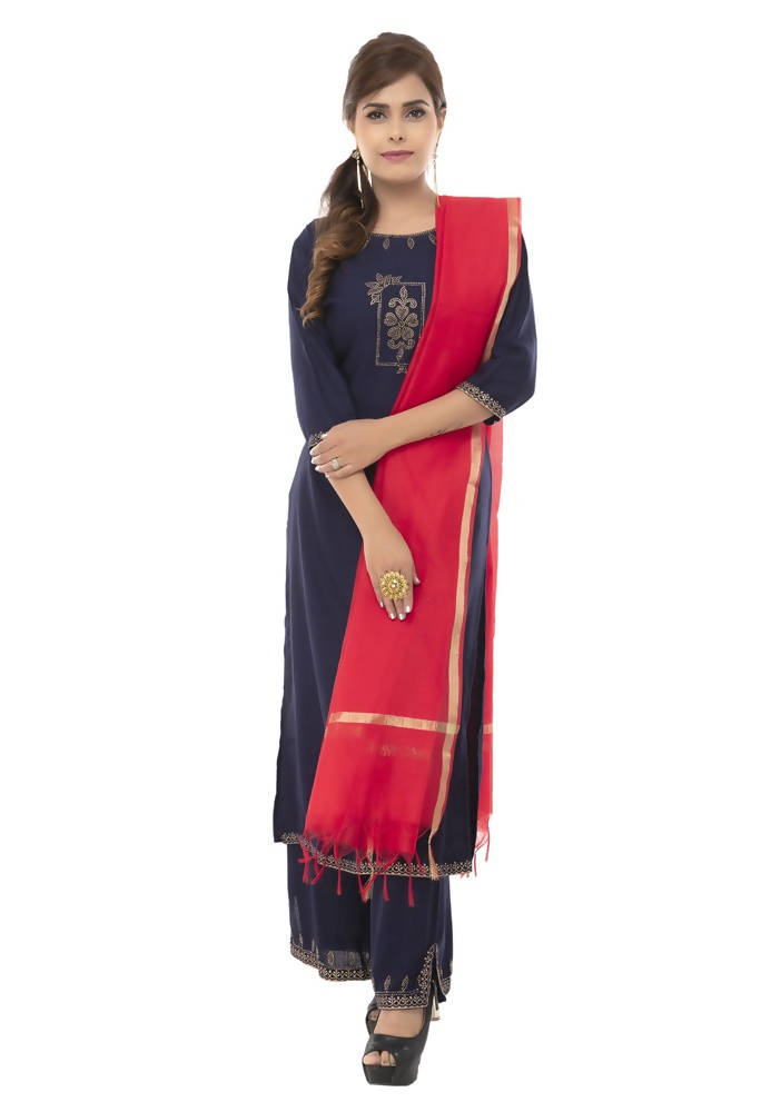 Mominos Fashion Red Banarsi Piping Dupatta | Grab2Buy