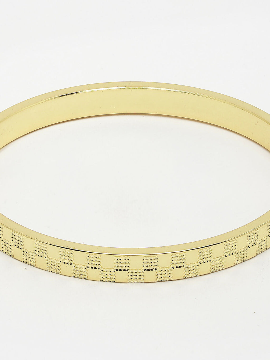 NVR Men's Gold-Polished Stainless Steel Kada Bracelet | Grab2Buy