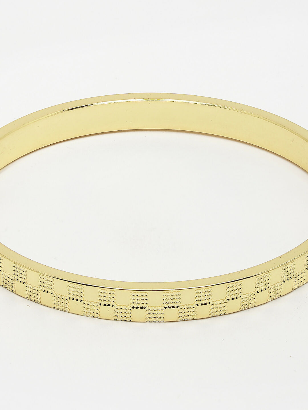 NVR Men's Gold-Polished Stainless Steel Kada Bracelet | Grab2Buy